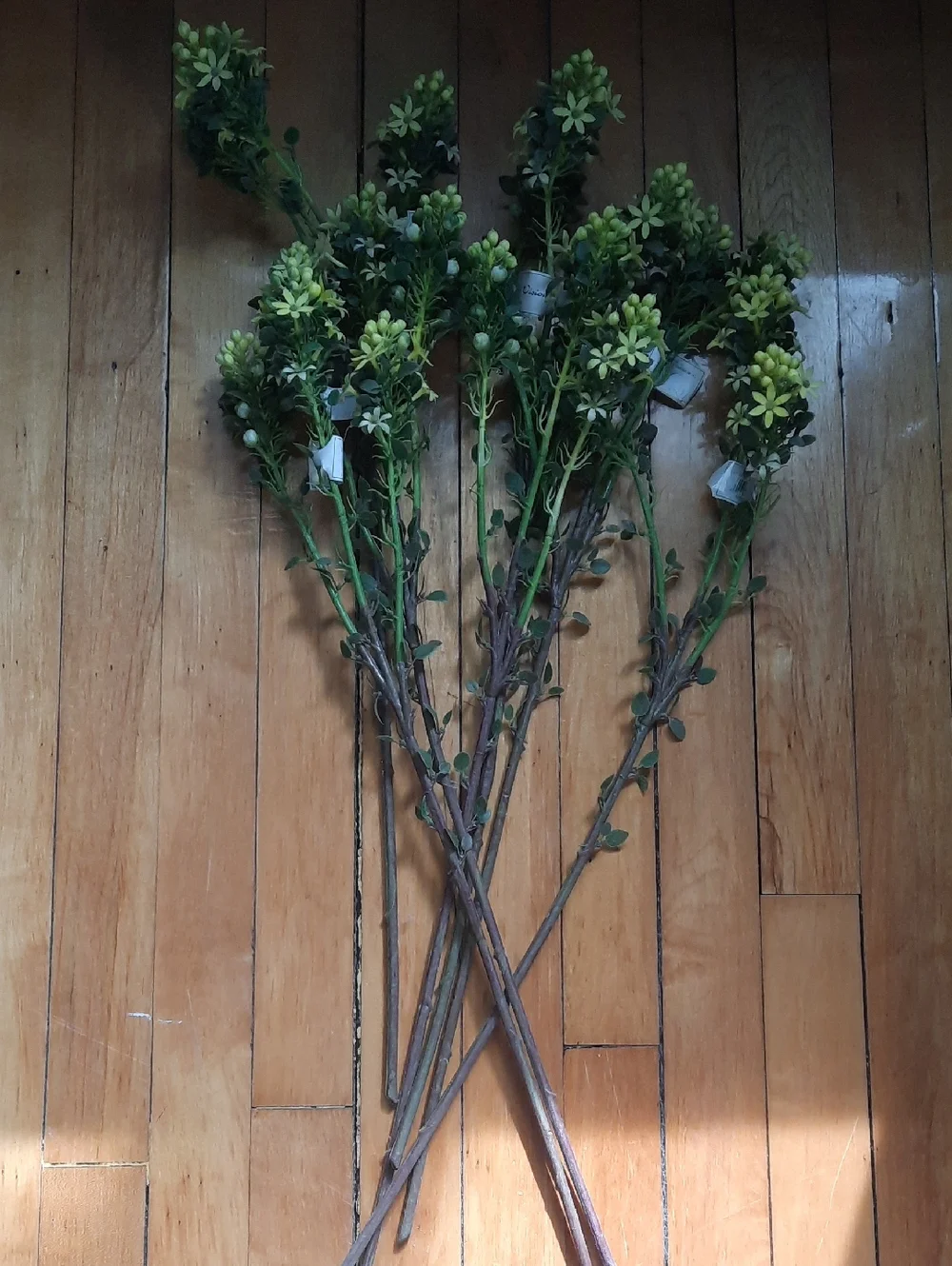 Yellow Floral Cosmos Stems Set 7 NWT Home Accents Silk Artificial Flowers Wired